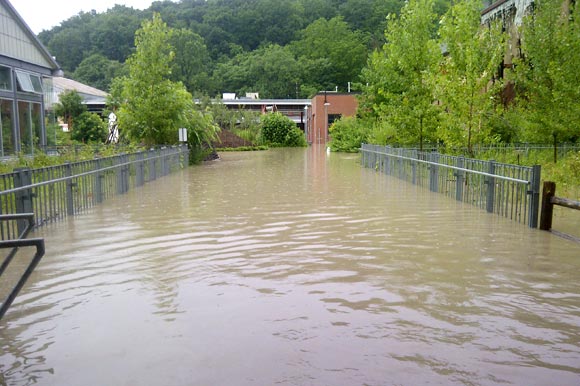 Evergreen Brickworks after flooding.