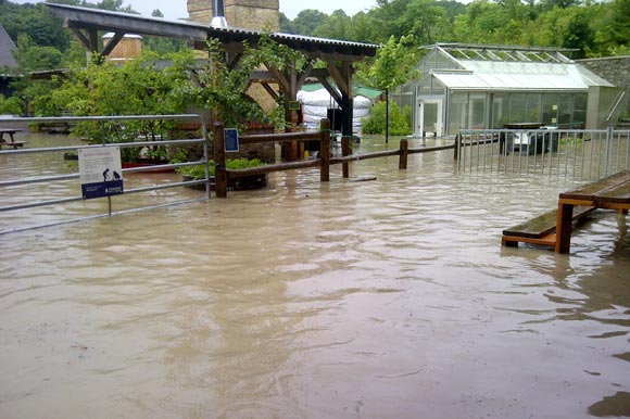 Evergreen Brickworks after flooding.