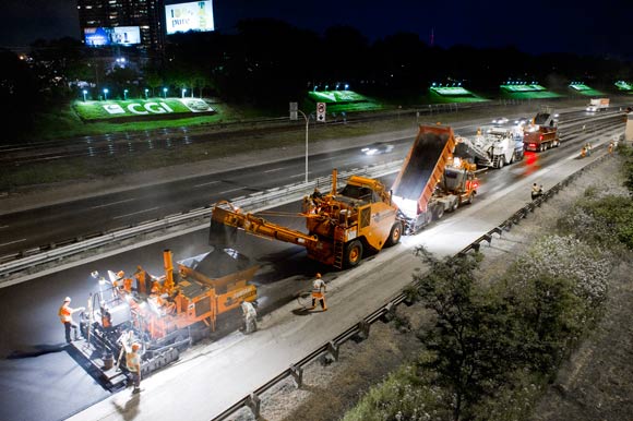 Construction along the Gardiner Expressway.