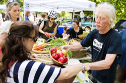 Ted Thorpe of Thorpe's Organic Produce at the Dufferin Grove Farmers' Market.