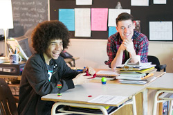 Glen Barbeau, overseeing the class at DA Morrison Junior High School