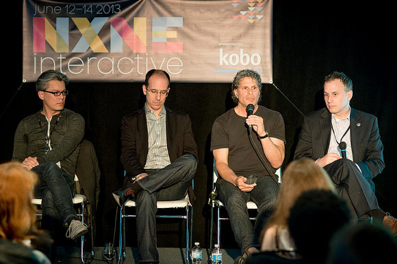 Toronto's Music City Campaign 2.0 panel at NXNEi. Lef to right: Jesse Kumagai, Andrew Weir, Mike Tanner, Josh Colle.
