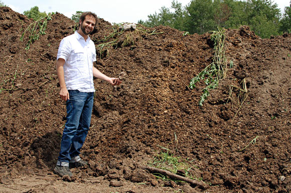 Daniel Bida of Zooshare at the Toronto Zoo compost facility.