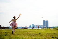 Flying kites near Sunnyside beach.