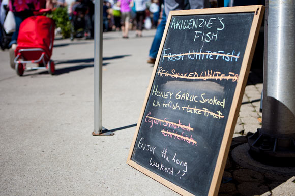 Stock list at the Akiwenzie market booth.