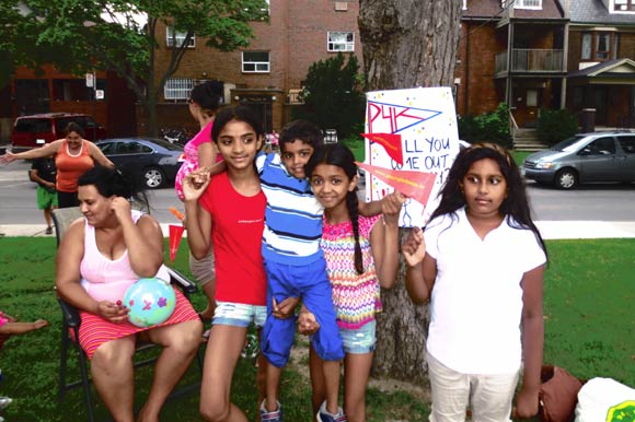 "P4K Obstacle Course" neighbourhood game in Parkdale.