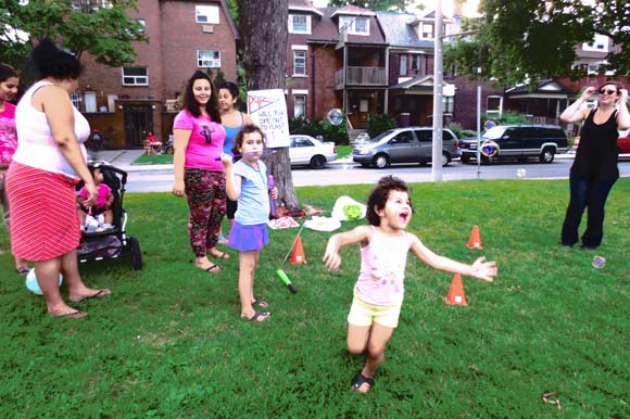 "P4K Obstacle Course" neighbourhood game in Parkdale.