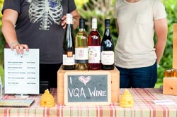 VQA wine at the Sorauren Farmer's Market.