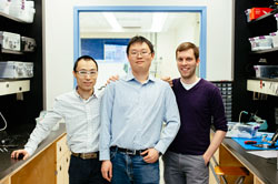 Zhibin Wang, Jacky Qiu and Michael G. Helander in the aerelightdesign studio.