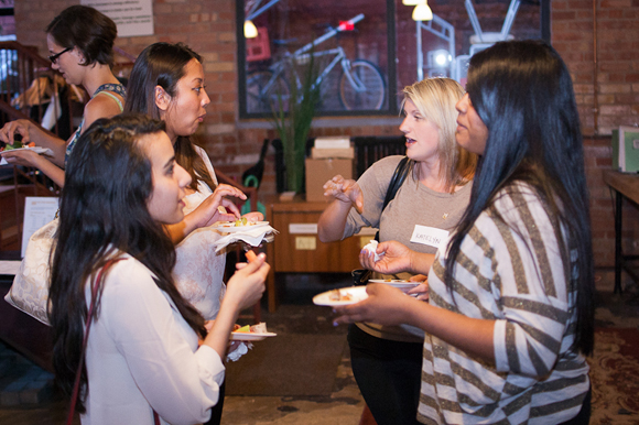 Participants chat after a previous Women in Toronto Politics event.