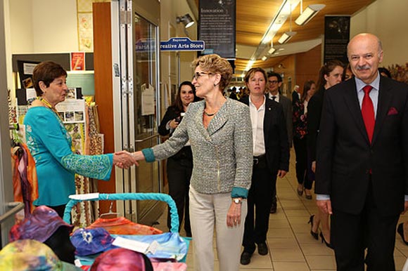 Premier Wynne visits the Baycrest Health Sciences facility to announce $23-million in funding towards a new Canadian Centre for Aging and Brain Innovation. 