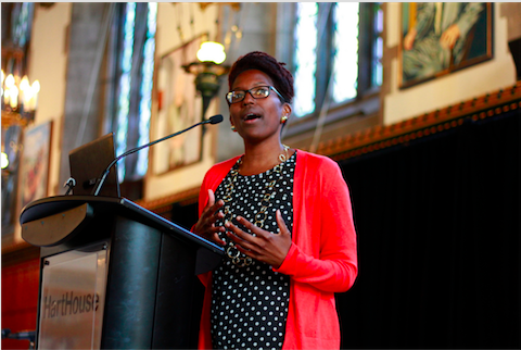 Veronica O. Davis gives the lunch keynote speech at the Complete Streets Forum