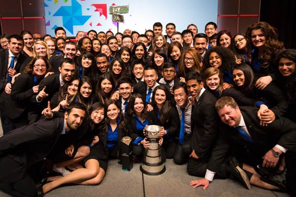 Enactus Ryerson with the Tim Hortons Cup, after being named Enactus National Champion at the 2013 National Exposition.
