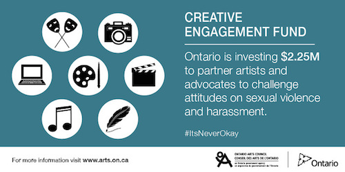December 15 is the deadline to apply for arts funding to fight sexual violence and harassment in Ontario.