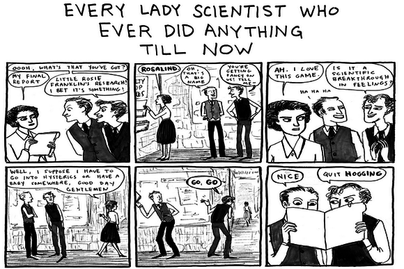 A strip featuring molecular biologist Rosalind Franklin. 